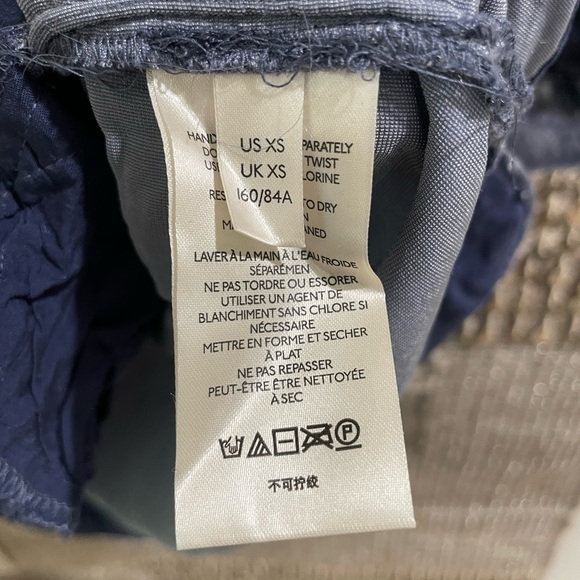 🩶💙 NWT Anthropologie Maeve velvet short mini dress blue gray sz XS - Picture 3 of 5